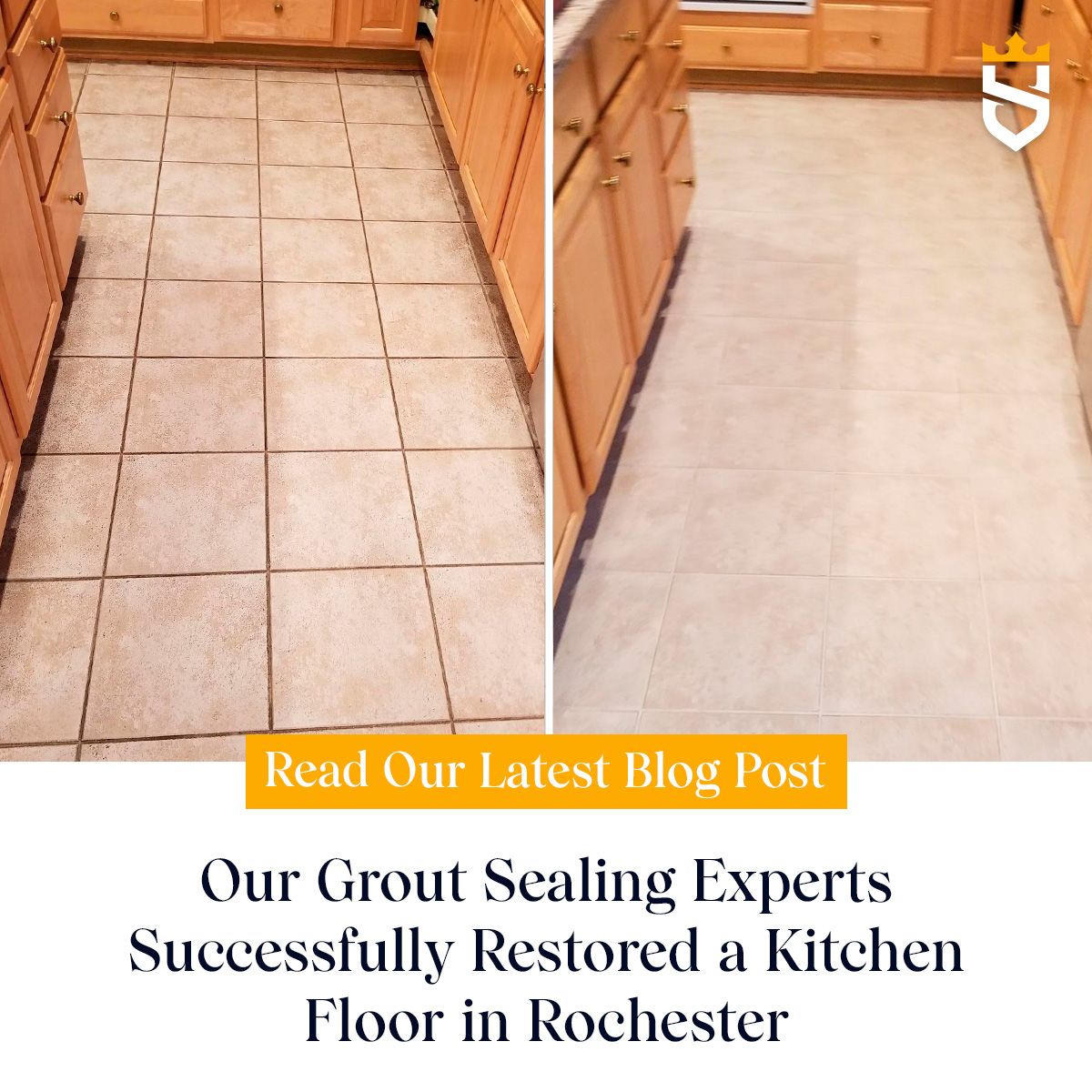 Our Grout Sealing Experts Successfully Restored a Kitchen Floor in Rochester